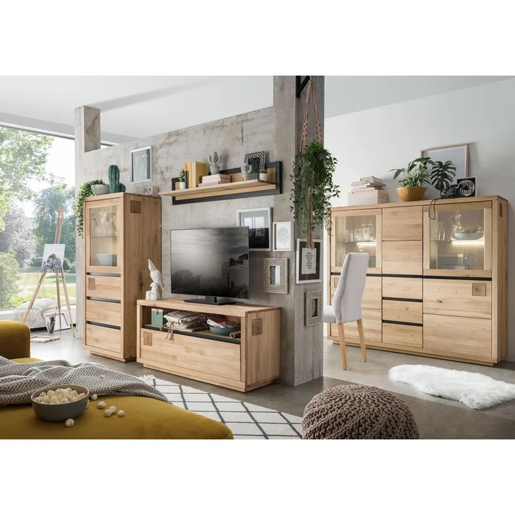 TV Board zum hängen 215x44cm "Bergamo" Wildeiche geölt WZ-0159 – Bild 3