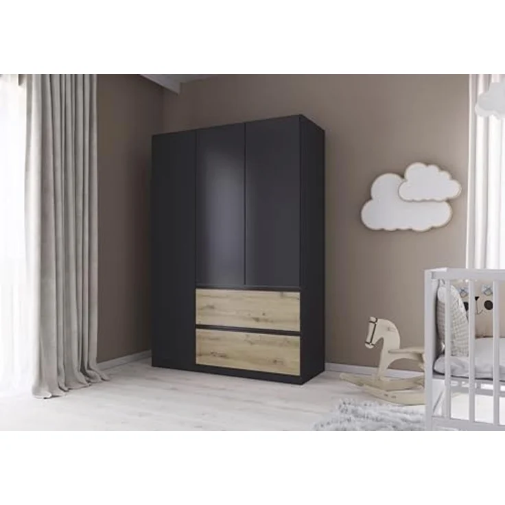 rauch Drehtürenschrank Kleiderschrank Schrank Garderobe COSTA in den Breiten 91/136/181 cm (in 3 Ausstattungen BASIC/CLASSIC/PREMIUM) viel Platz, grifflose Front und Push-to-Open Funktion MADE IN GERMANY – Bild 2