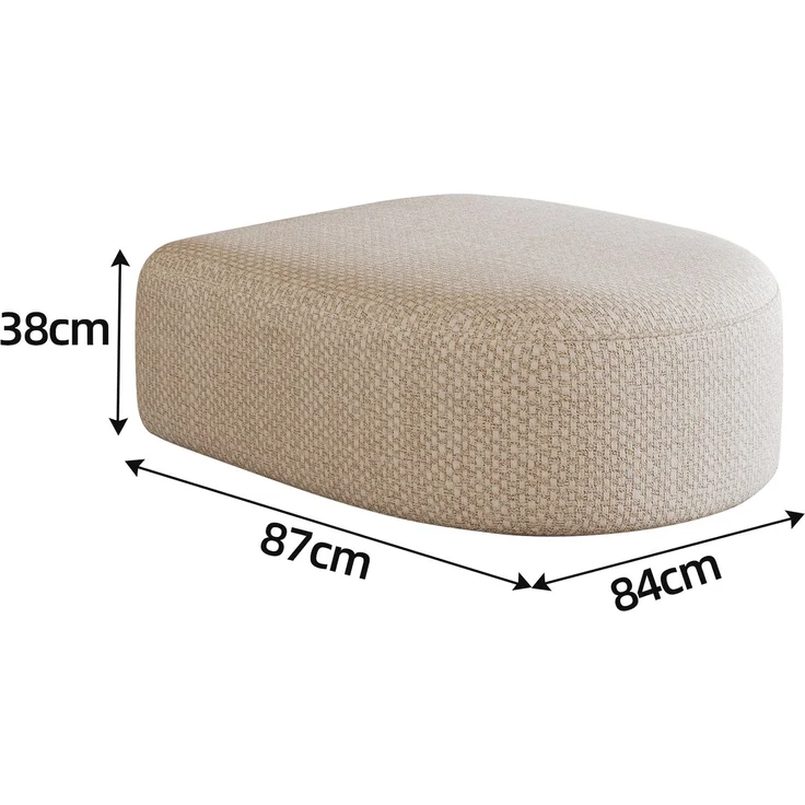 Polsterhocker mit weichem Stoffbezug, modularer Loungesitz aus Schaumstoff ohne Montage für Wohnbereiche, Weiß – Bild 4