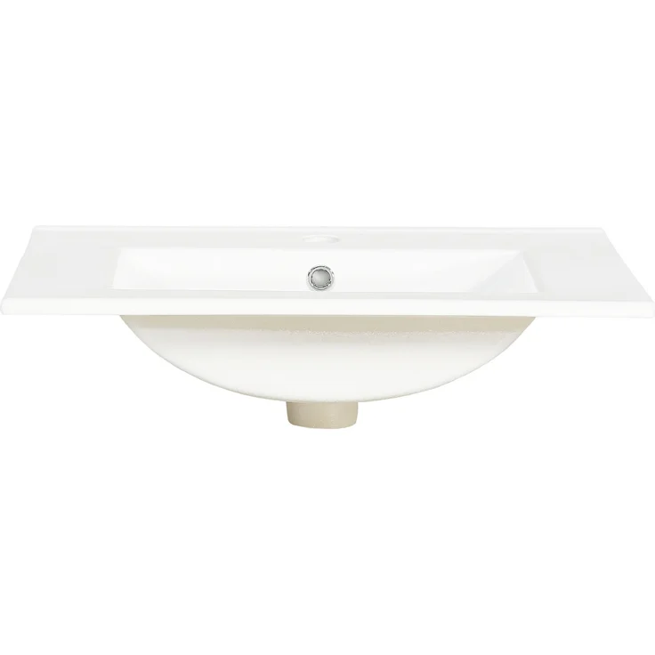 Badunterschrank 61 x 47 x 89 cm mit Keramikwaschbecken, Rattantüren und Stauraum – Bild 8