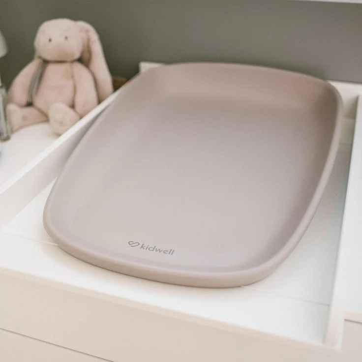 COIL Wickelauflage, Babypflegematte, Wickeltisch, Wickelunterlage, Wickelmulde, leichte Kommodenmatte, EVA-Schaum, Weich, wasserdicht, mit 11 cm hohem Rand, (Grau) – Bild 2