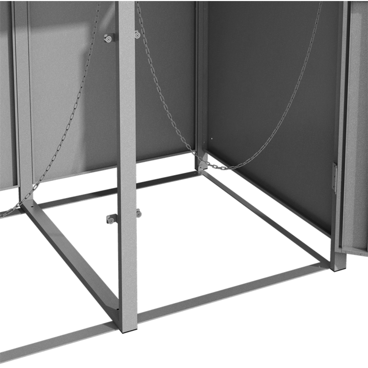 Mülltonnenbox Müllbox Mülltonnenverkleidung 3 Türen Pflanzdach verzinkt RAL9007 – Bild 9