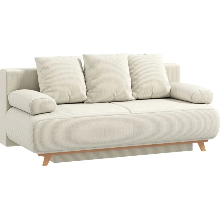 DESVIAE Schlafsofa Beige aus Holz – 193x60x80 cm – Bettfunktion, Stauraum – Bild 7