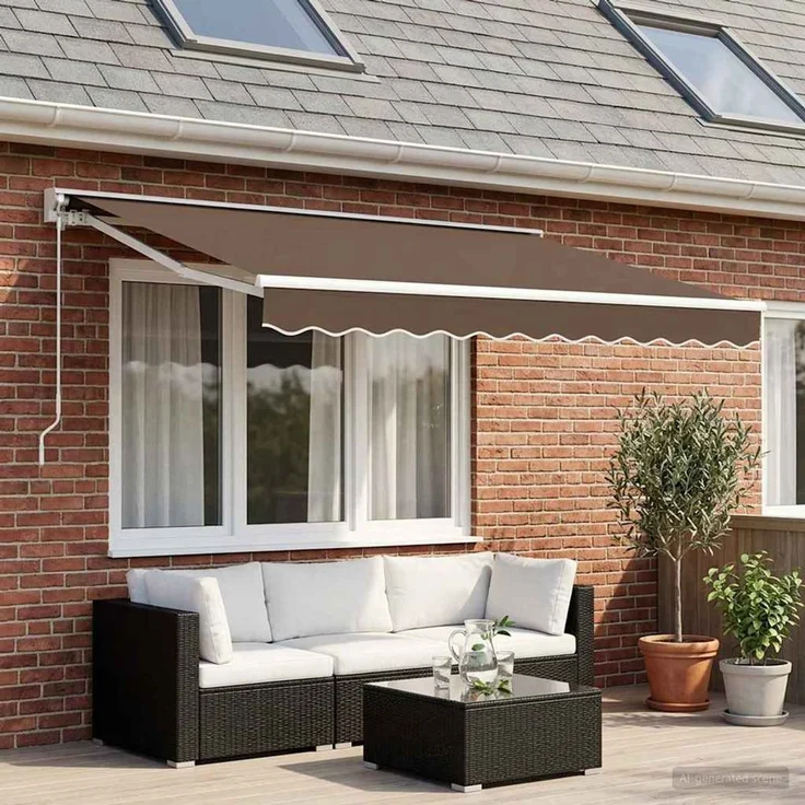 vidaXL Einziehbare Markise Taupe 3,5x2 m Polyester und Aluminium 3425720 – Bild 1
