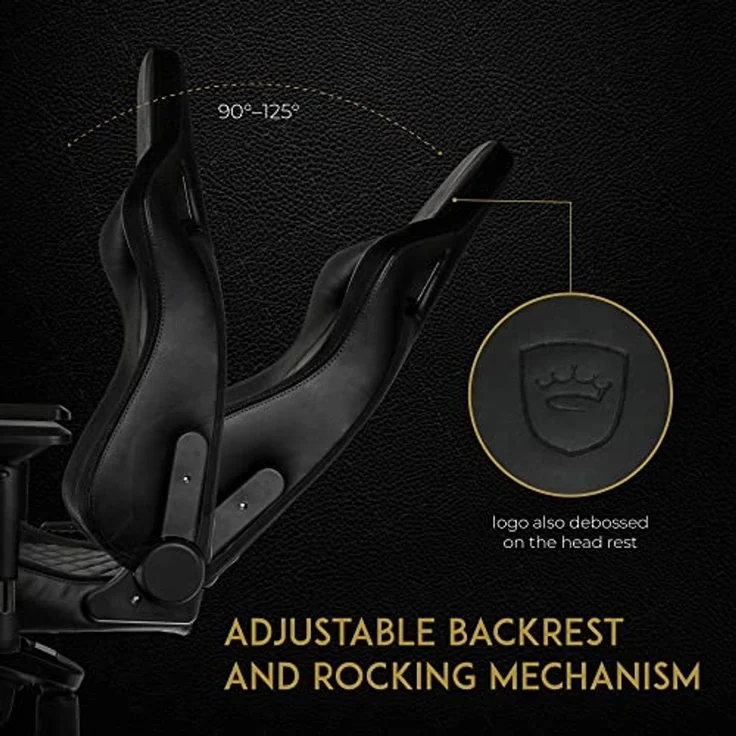 noblechairs Epic Gaming Stuhl - Bürostuhl - Schreibtischstuhl - PU-Kunstleder - Inklusive Kissen - Schwarz – Bild 6