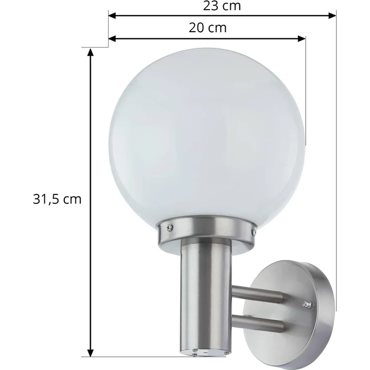 Lindby Außen-Wandleuchte Nada, Edelstahl Alu IP44, 1 x 60 W – Bild 7