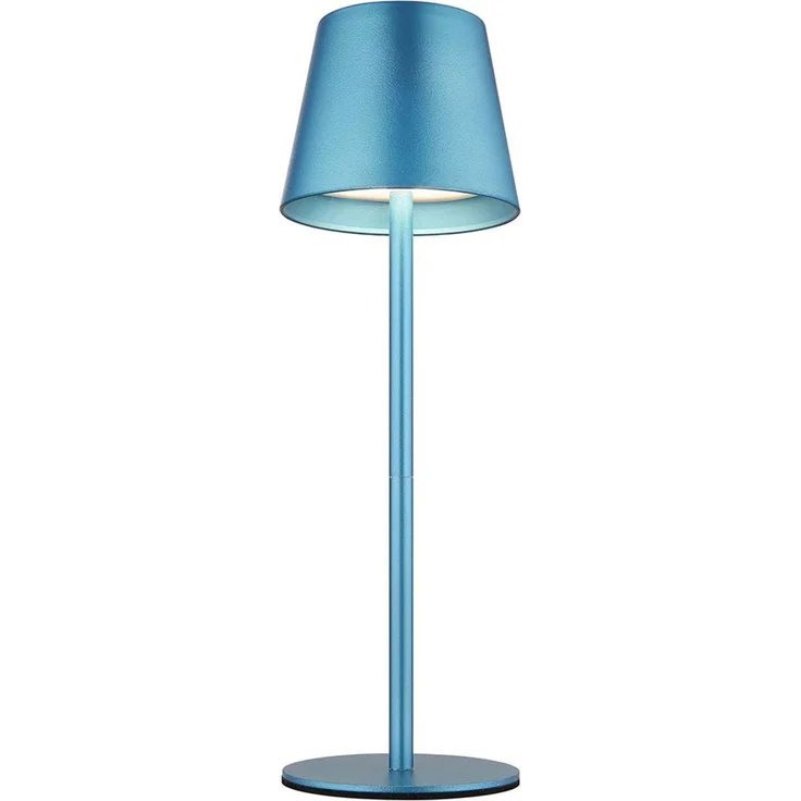 LED Tischlampe, blau, Akku, Touchdimmer, Flaschenaufsatz – Bild 5