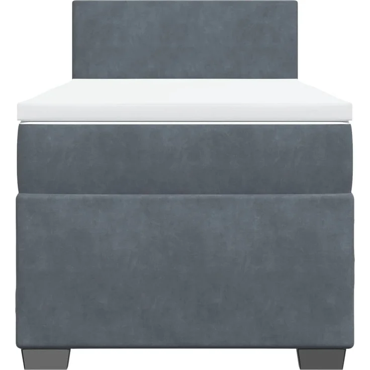vidaXL Boxspringbett mit Matratze Dunkelgrau 100x200 cm Samt 3288529 – Bild 6