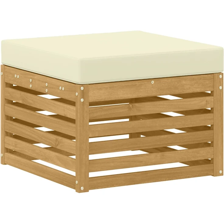 vidaXL Outdoor-Sofagarnitur 4 pcs Weiß und Creme 189,5 x 122,5 x 73 cm 3391620 – Bild 4