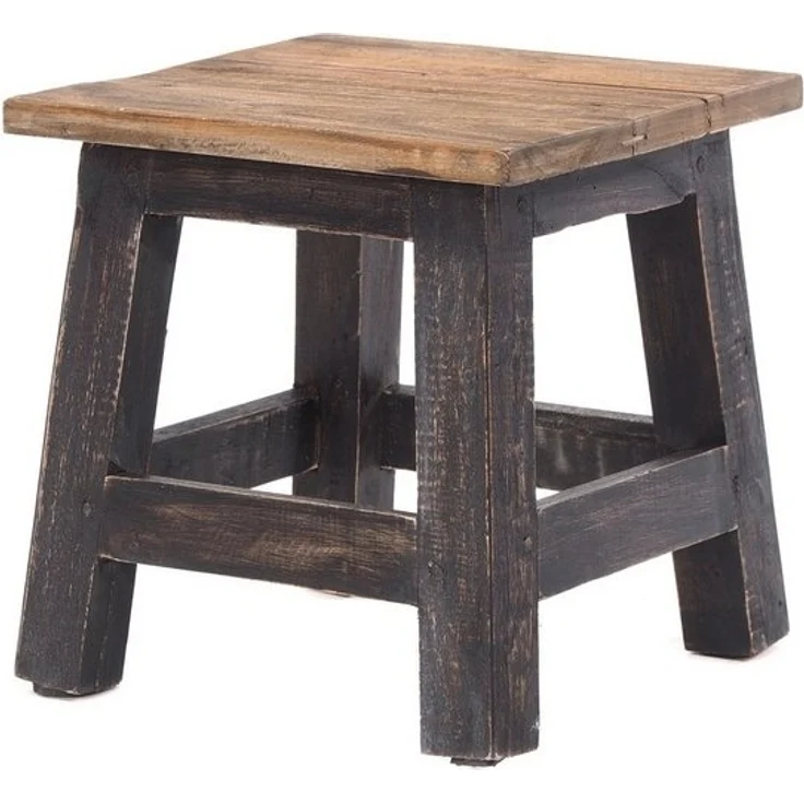 DESIGN DELIGHTS Hocker Fusshocker PALO, 27x26cm (HxB), rustikaler Holzhocker Massivhocker – Bild 4