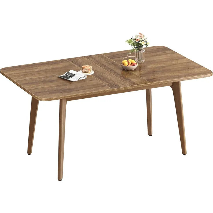 VASAGLE Esstisch, Esszimmertisch, Küchentisch, ausziehbare Tischplatte, 120 kg belastbar, für Esszimmer, Büro, Arbeitszimmer, schlichtes Design, von SONGMICS, honigbraun KDTDE090K01
