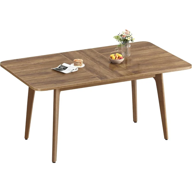 VASAGLE Esstisch, Esszimmertisch, Küchentisch, ausziehbare Tischplatte, 120 kg belastbar, für Esszimmer, Büro, Arbeitszimmer, schlichtes Design, von SONGMICS, honigbraun KDTDE090K01