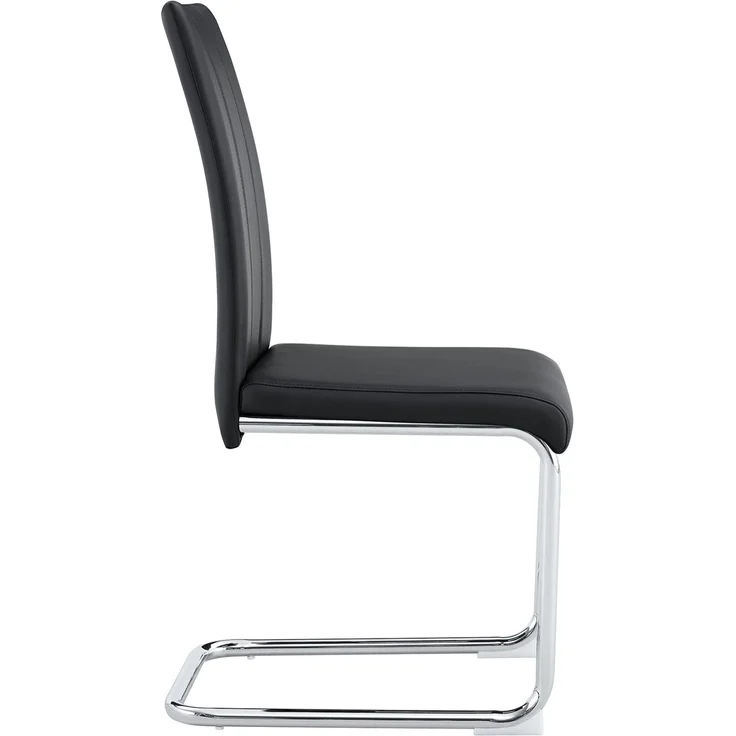 Esszimmerstuhl aus PU-Leder mit Metallgestell, 54,5x43x99 cm, schwarz – Bild 9