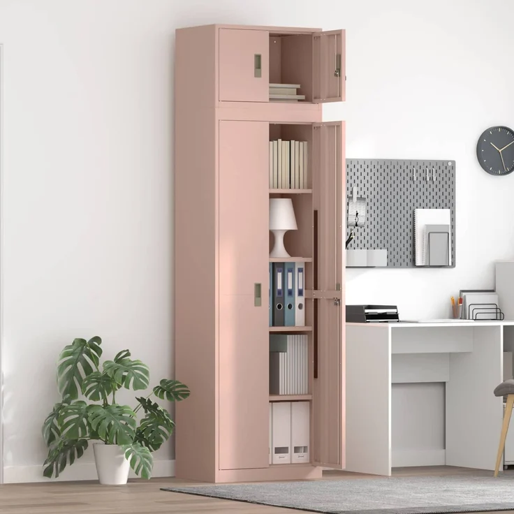 vidaXL Aufbewahrungsschrank 2 stk. Rosa 60 x 40 x 220 cm Stahl 3438706 – Bild 1