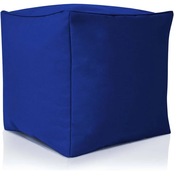 Green Bean© Outdor Pouf-Hocker 40 x 40 x 40 cm mit EPS-Perlen Füllung - Erweiterung & Addon für Sitzsäcke: Fußhocker Fußkissen - Bodenkissen Kinder & Erwachsene - Fußablage Sitzkissen Blau