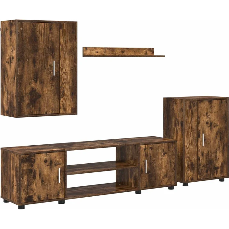 vidaXL TV-Schrankset 140 x 40 x 33 cm Geräucherte Eiche 3397900 – Bild 2