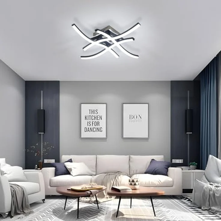 Goeco LED Deckenlampe Schwarze, Modern Deckenleuchte Dimmbar mit Fernbedienung 3000K-6500K, Memory Funktion, LED Lampen Deckenbeleuchtung für Schlafzimmer Wohnzimmer küche – Bild 7
