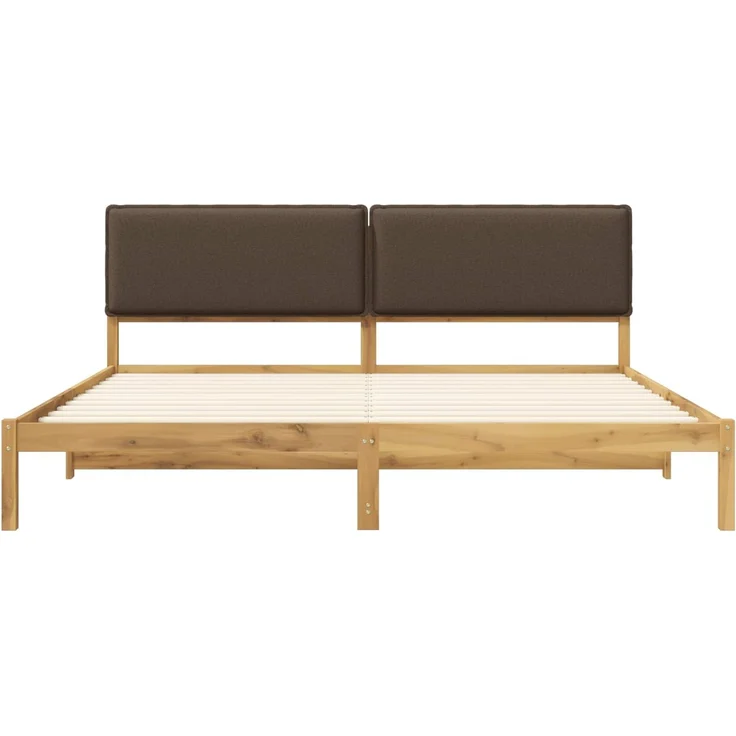 vidaXL Bettgestell mit gepolstertem Kopfteil Weiß gewaschen und Taupe 3405046 – Bild 4