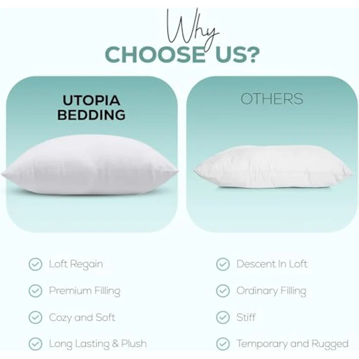Utopia Bedding 2er Set Kissenfüllung 40x60 cm, Innenkissen Füllkissen Kopfkissen Sofakissen (Weiß) – Bild 8