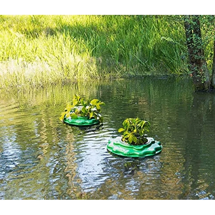 Teich-Pflanztopf schwimmend, 2er Set treibende Pflanzinsel Gartenteich Insel – Bild 2