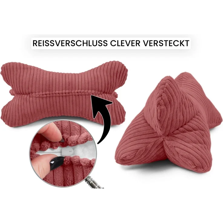 Amilian Nackenkissen - Leseknochen ca. 44x22 cm - Knochenkissen - Lesenknochenkissen, waschbar, Buch- und Tabletstütze - Lesekissen zum Relaxen, Knochenkissen zum Lesen - Knochenform Kissen - Nackenkissen – Bild 3