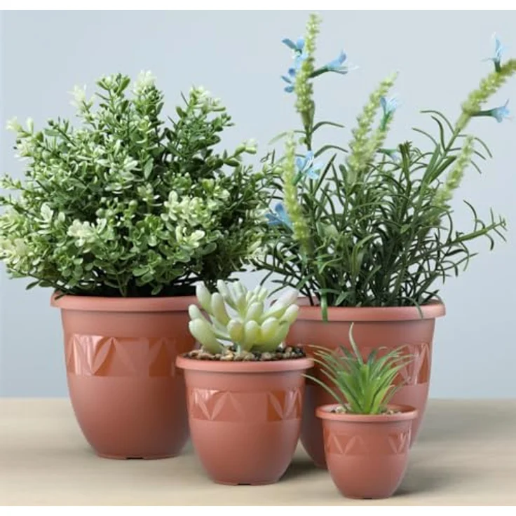 Plastard Pflanzkübel 3er, 5er, 10er Sets, Blumentop, Übertopf, Pflanztopf 15 - 40 cm (5 St), frostbeständig, UV-beständig, witterungsbeständig, langlebig – Bild 7