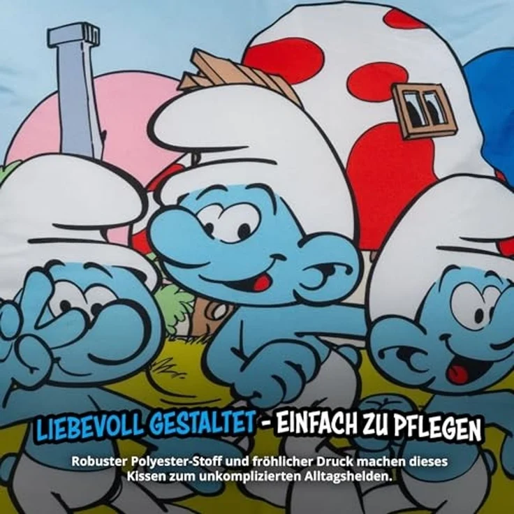 United Labels® Dekokissen Die Schlümpfe Kissen Plüsch Zierkissen Kopfkissen 40x40 cm – Bild 5