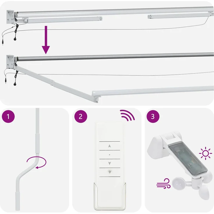 vidaXL Elektrische ausziehbare Markise Orange und Weiß 3,5 x 2,5 m 3419609 – Bild 10