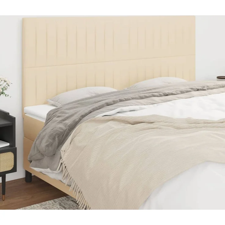 vidaXL Kopfteile 4 Stk. Creme 90x5x78/88 cm Stoff 3116589 – Bild 1