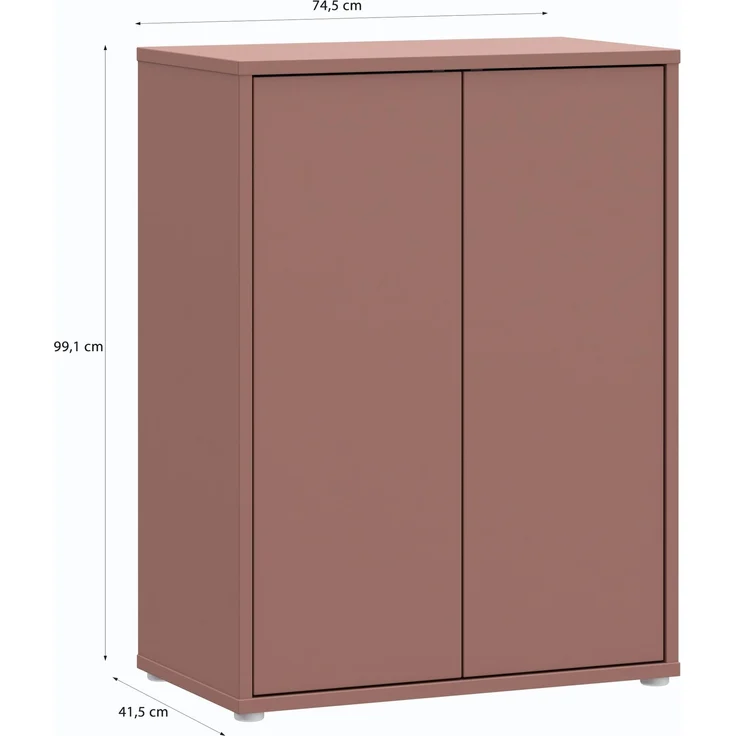 Kommode >ALICE SPRINGS< 2 Türen, push to open, terrakottafarbig - 74,5x99,1x41,5cm (BxHxT) – Bild 6