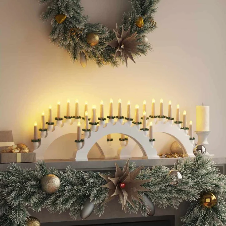 vidaXL Weihnachtskerzenbogen mit 10 LED Kerzen 3 stk. LEDs Warmes Weiß 42019710 – Bild 1