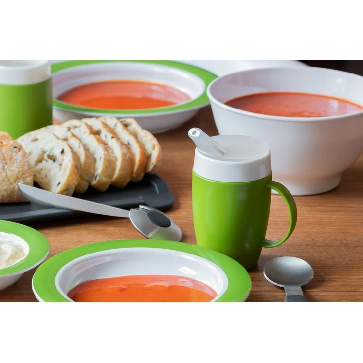 Ornamin Schnabelbecher Becher mit Trink-Trick mit Schnabelaufsatz/Trinkaufsatz, 2-tlg, Kunststoff, Trinkhilfe l Alltagshilfe l BPA-frei l Made in Germany – Bild 3