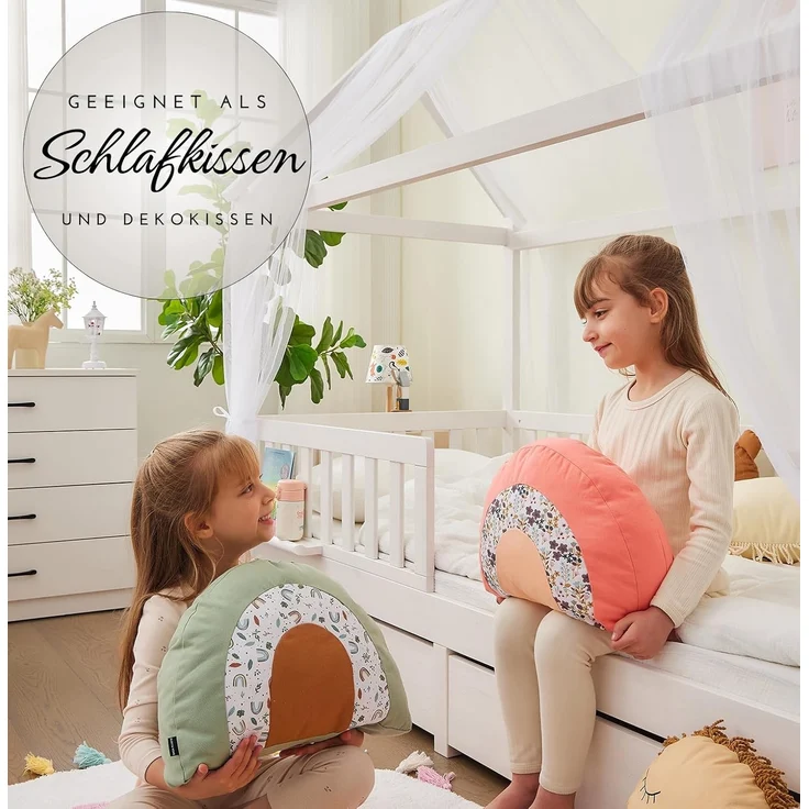 Alavya Home® Dekokissen Kinderkissen Regenbogen - D40 cm I Kuschelkissen Flauschig mit Füllung, Kinderkissen Zierkissen für Babyzimmer Kinderzimmer Deko - 40 x 30 cm – Bild 3