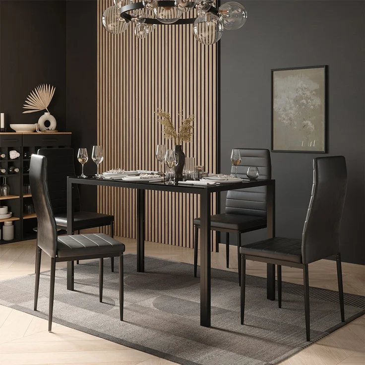 Esstisch Grand Schwarz/Schwarz 120 x 70 cm Vicco – Bild 3