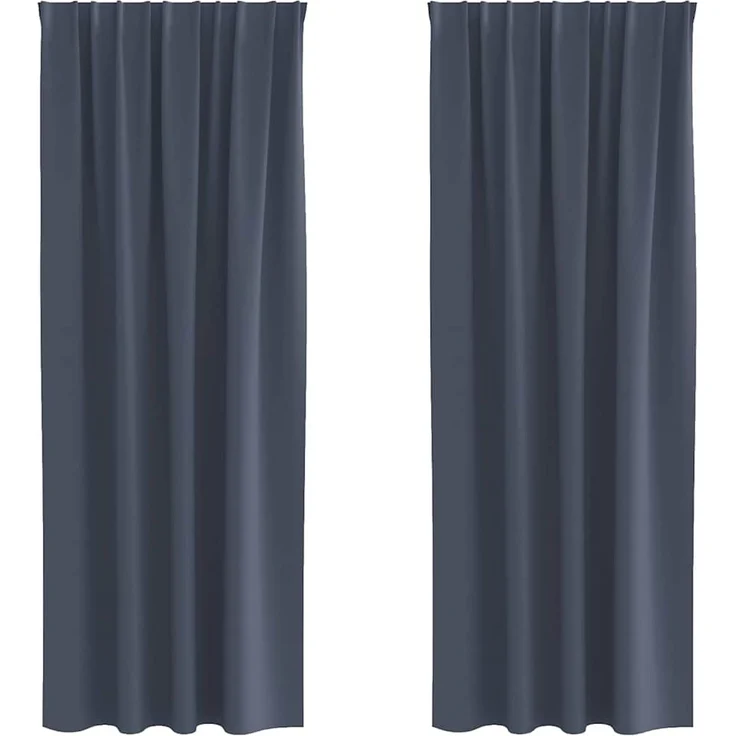 vidaXL Verdunkelungs-Vorhänge mit Ringen 2 Stk. Anthrazit 260 x 140 cm 4107452 – Bild 2