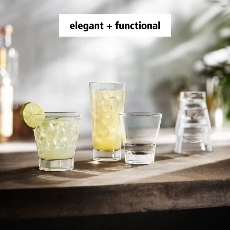 LIBBEY Gläser-Set Beverage Glas -ENDEAVOR-, 355 ml, Ø 7,5 cm, H: 16 cm, 12er Set, 12-tlg, Glas, hochwertig verarbeitet, im modernen Design – Bild 4
