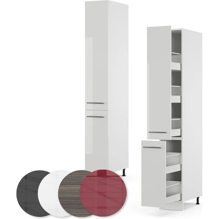 Badschrank Fame-Line Weiß Hochglanz 30 x 206.8 cm Vicco – Bild 6