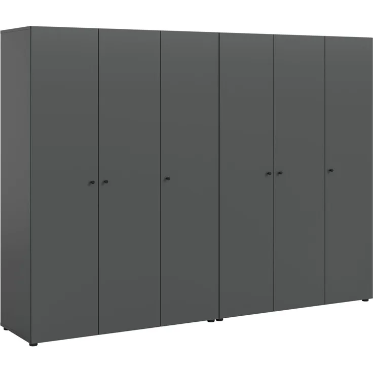 Home affaire Kleiderschrank BILLINGS, TOPSELLER!, Schlafzimmerschrank, Schrank, Garderobenschrank (OTTO BESTSELLER, Garderobe & Schlafzimmer) Breite 240cm, grau, 6-türig, inkl. 2 Kleiderstangen und 8 Ablageböden