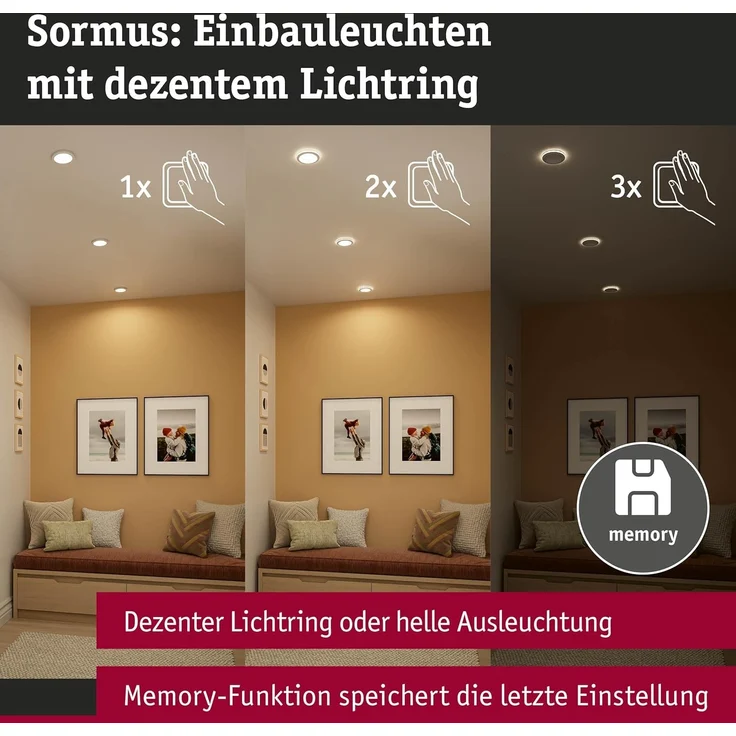 Paulmann 92248 LED Einbauleuchte Sormus 10cm 3er-Set IP65 rund weiß – Bild 3