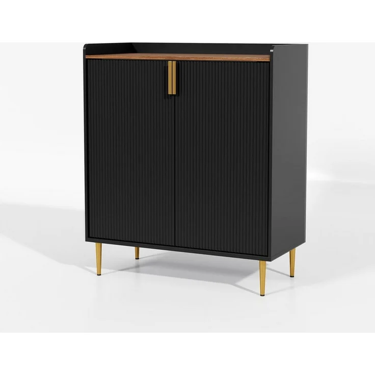 HOLTICO Weinschrank Multifunktionaler Bar-Schrank, moderner Kaffeetresen-Schrank (1-St) mit 9 Flaschenregalen, 6 Glas-Halterungen, Schublade & Regalen – Bild 3