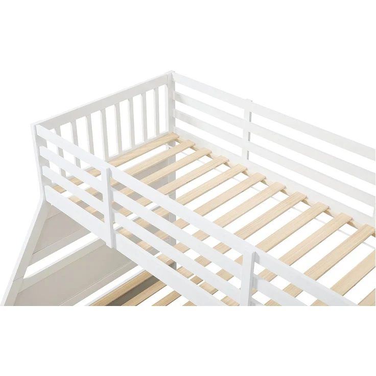 Vente-unique - Etagenbetten 90 und 140 x 190 cm mit Stauraum - Kiefer und MDF - Weiß - LAKAYO – Bild 7