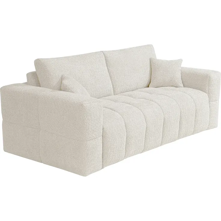 Vente-unique - ISSORO Sofa Stoff Beige - B 105 cm x H 90 cm x L 235 cm – Bild 3