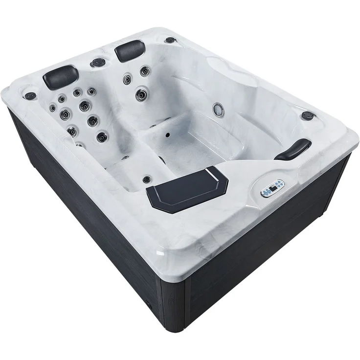 Artsauna Outdoor Whirlpool Oasis mit Treppe - Spa mit Massagedüsen, LED-Beleuchtung, 2 Filter, Abdeckung, Pumpe - Whirlpool winterfest & beheizbar – Bild 7