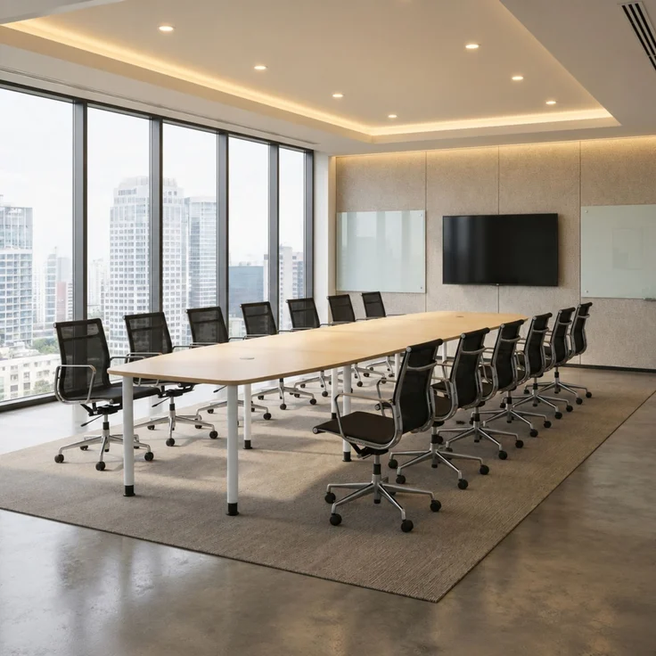 bümö Konferenztisch oval 520x130 cm in Eiche, Tischsäulen in Graphit - Großer Besprechungstisch, Meetingtisch für 18 Personen, XXL-Tisch für Konferenzraum, Meeting & Besprechungsraum, KT52S-E-G – Bild 10