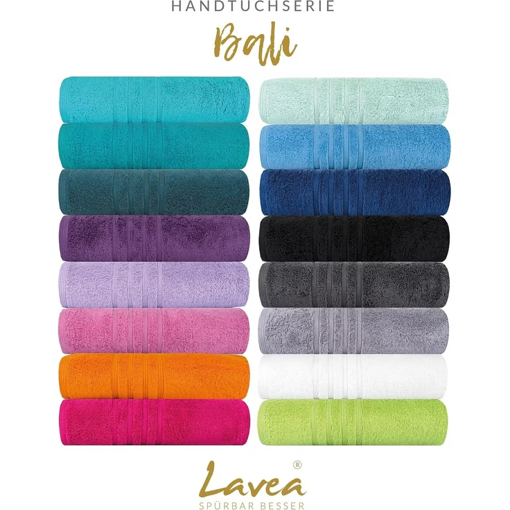 Lavea Badetuch Bali Duschtuch 100x150 cm Duschtuch 70x140 cm, Weiches Bio-Baumwollfrottee (1-St), Handtuch, GOTS-zertifiziert, extra saugstark mit 500g/m² – Bild 5