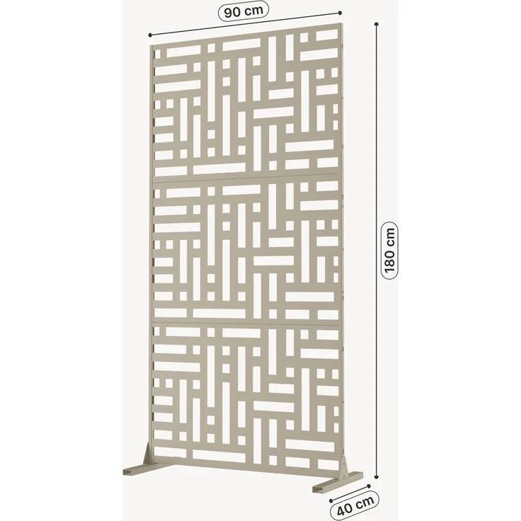 Trennwand Bernalda 180x90 cm Stahl Knoblauchbeige [casa. pro] – Bild 3