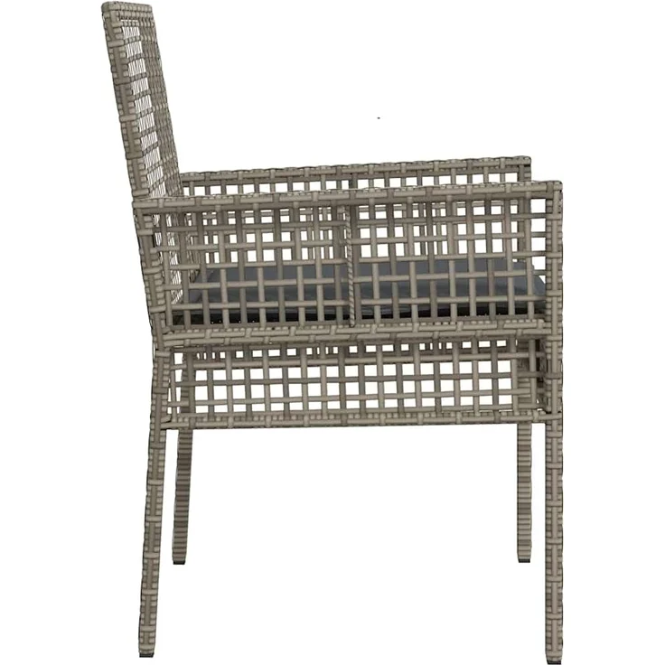 vidaXL Gartenstuhl mit Kissen 2 pcs Grau 55 x 53 x 85 cm Poly-Rattan 42003447 – Bild 5