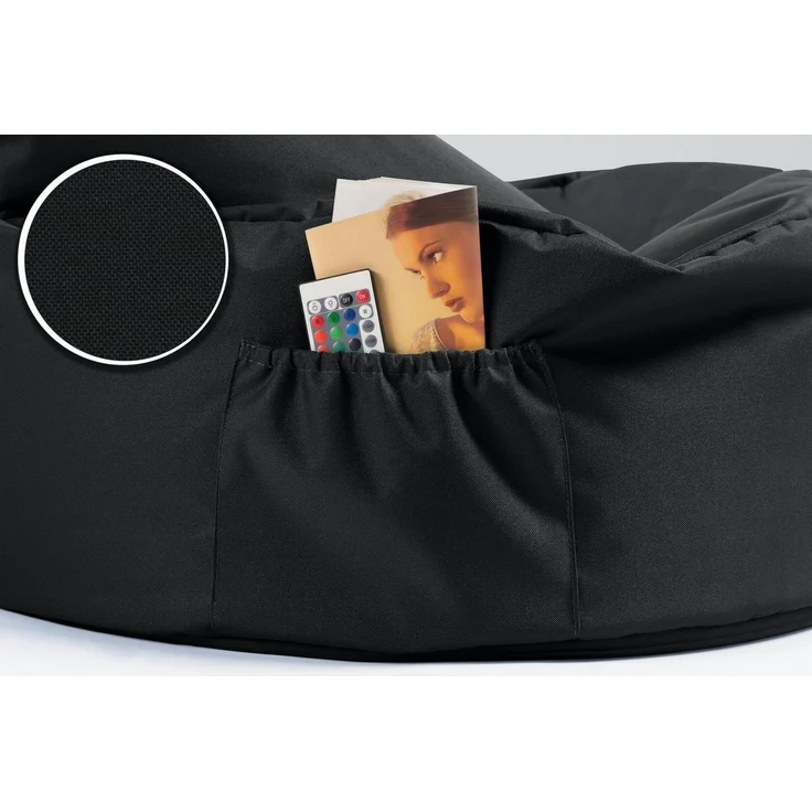 sunnypillow Sitzsack, XXL, mit Styropor Füllung, Polyester Schwarz, Ø 80 x 85 cm – Bild 3