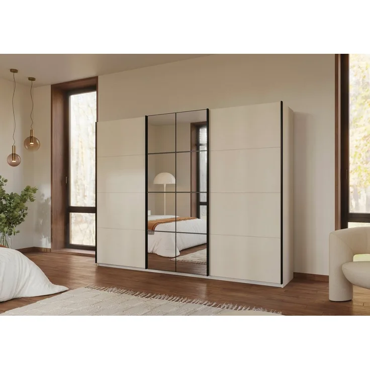 OTTO home Kleiderschrank Schwebetürenschrank Schrank Garderobe Wäscheschrank BAVENO (in 3 Ausstattungen BASIC/CLASSIC/PREMIUM (mit Soft-Close-Funktion) in moderner Loft-Optik mit Griffleisten aus Metall MADE IN GERMANY
