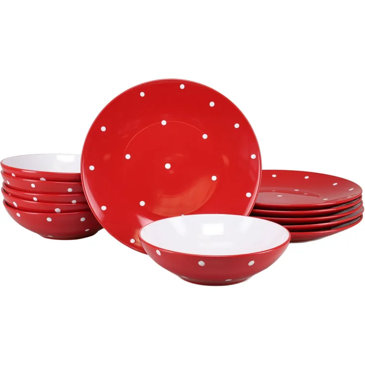 Polka Dots Bunt, Tafelservice 12-tlg (mo)